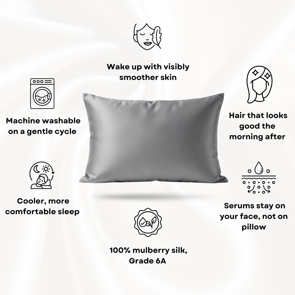 Mulberry Silk Pillowcase - Grey