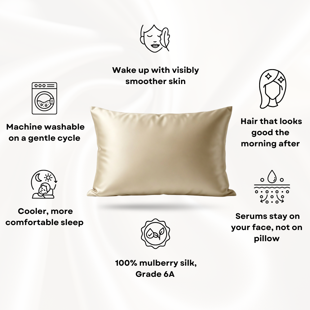 Mulberry Silk Pillowcase - Champagne