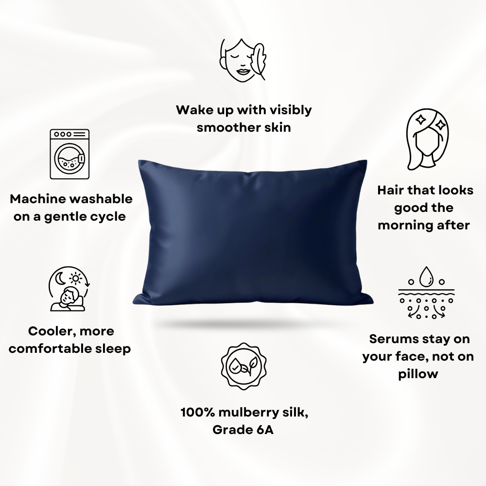 Mulberry Silk Pillowcase - Midnight Blue