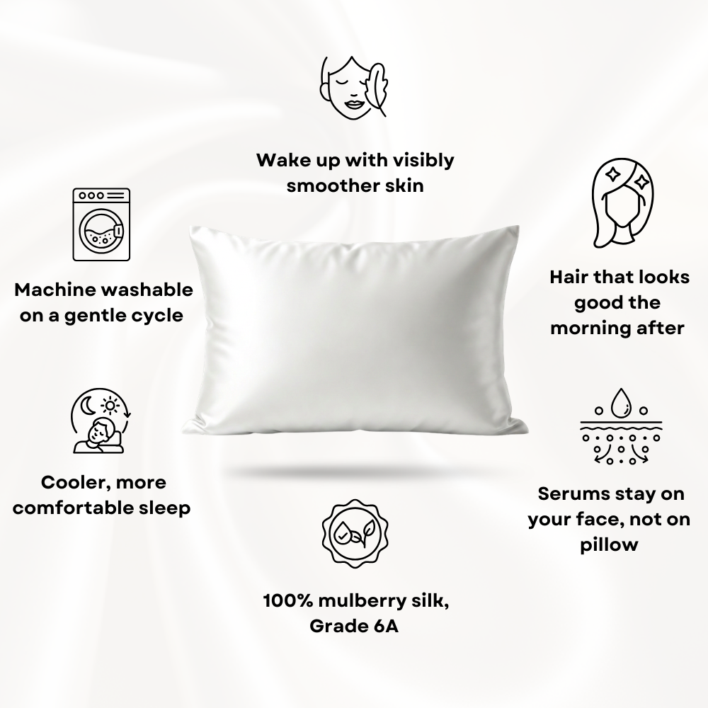 Mulberry Silk Pillowcase - White